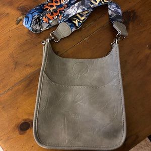 Ahdorned Vegan Leather Messenger Bag with Strap
